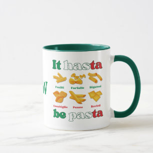 Mug Amusants Italie IT HASTA BE PASTA Monogramme