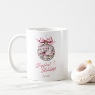 Mug Amusants Moderne Rose Aquarelle Disco Ball Ornemen