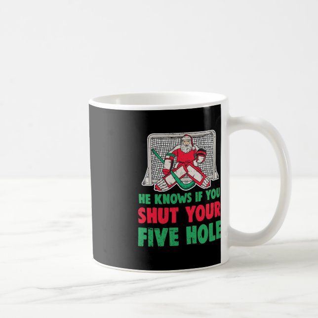 Mug Amusants Noël Père Noël gardien de but de hockey s (Droite)