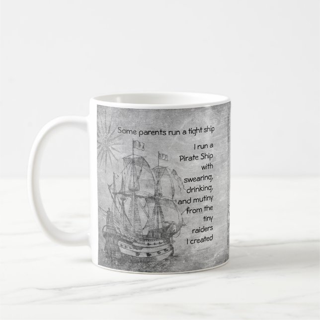 Mug Amusants Parenting Pirate Citation Pirate Navire (Gauche)