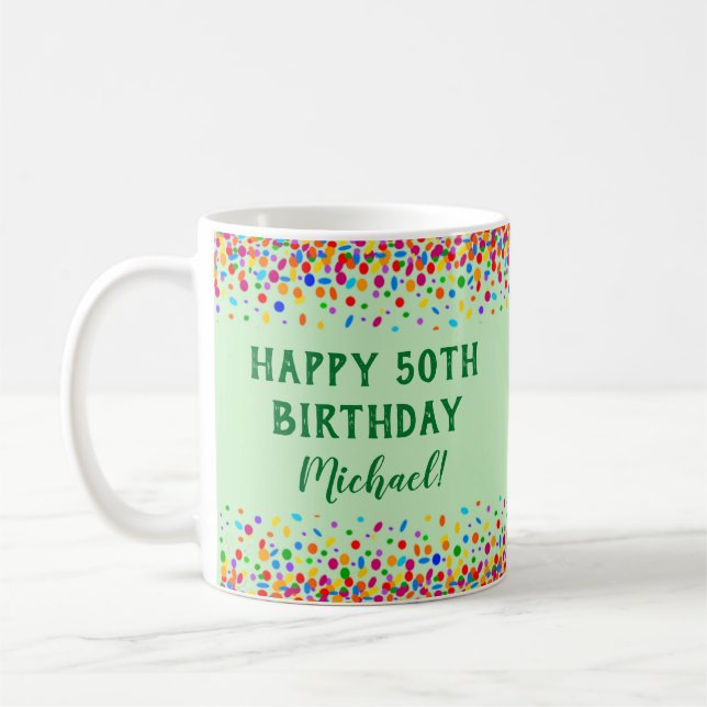 Mug Amusement Anniversaire Coloré Confetti (Gauche)