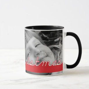 Mug Amusement blanc rouge de vacances de photo de