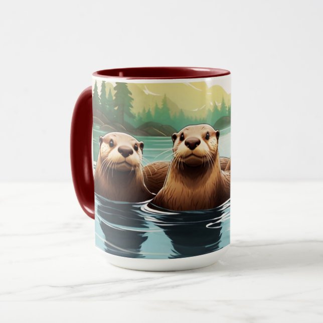 Mug Amusement de la famille Otter (Devant gauche)