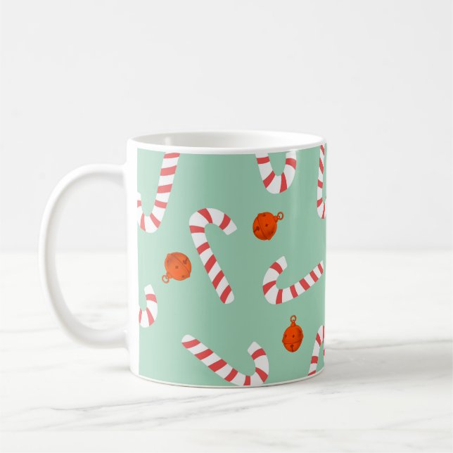 Mug Amusement festif avec Sucres de canne et cloches (Gauche)