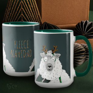 Mug Amusement Festif 'Fleece Navidad' Mouton Turquoise