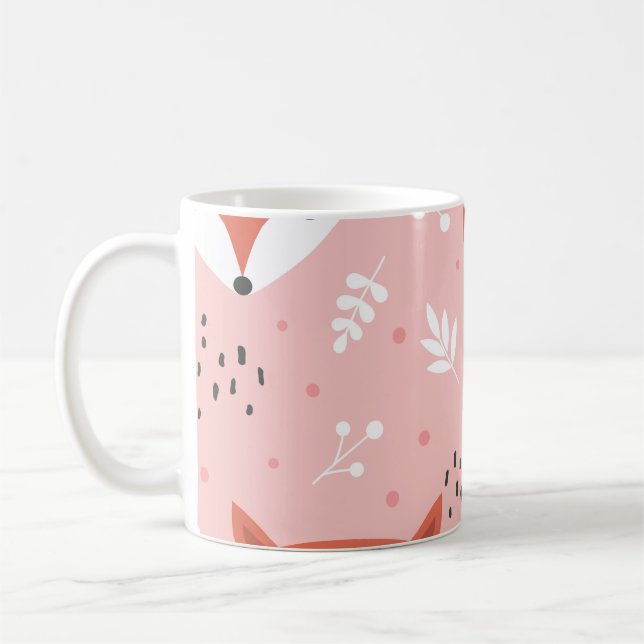 Mug Amusement Fox : Motif de forêt mignon (Gauche)