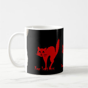 Mug amusement rouge sang éffrayant Halloween de chat