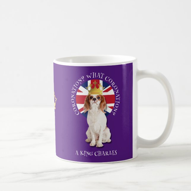 Mug AMUSER QUELLE CORONATION Roi Charles Spaniel Monog (Droite)