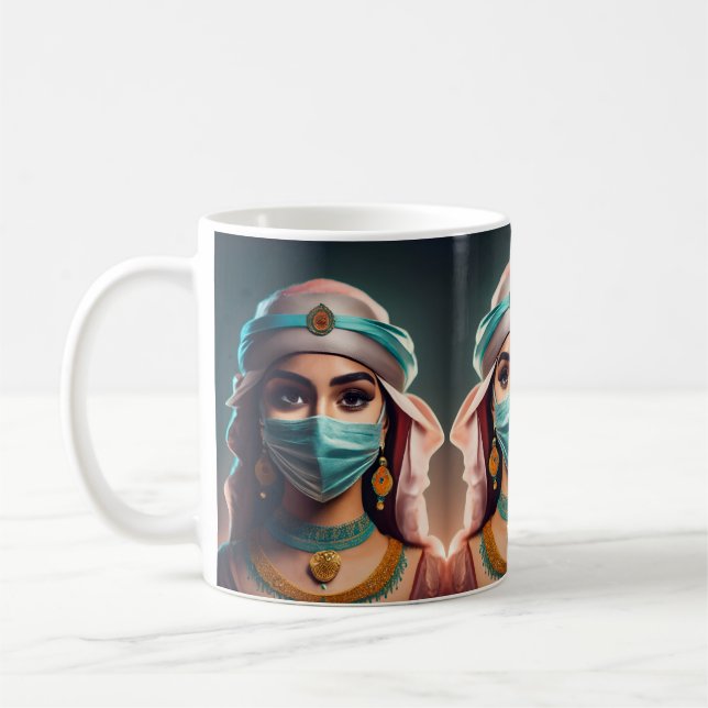 Mug An Arab girl with a veil and kohl-rimmed eyes (Gauche)