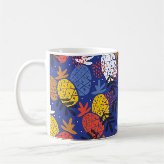 Mug Ananas Abstrait Feuille Vintage Motif