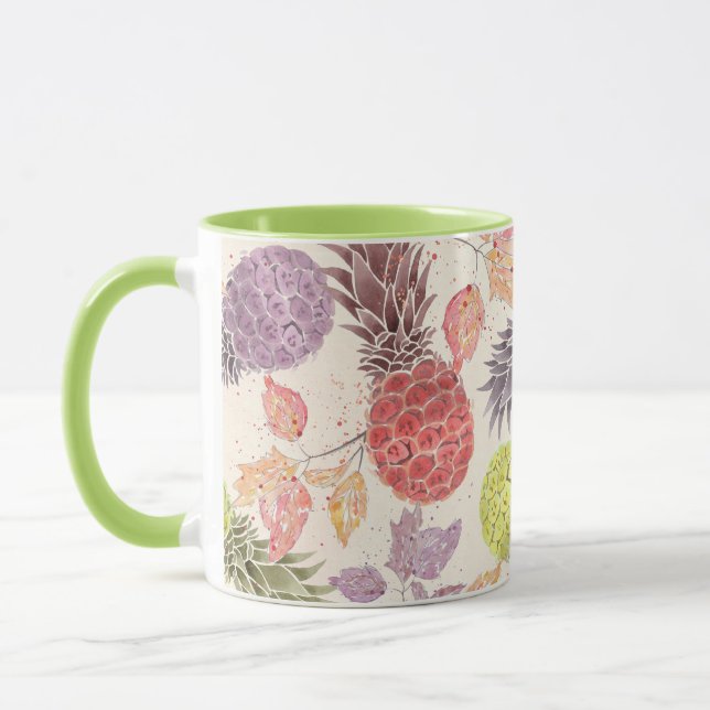 Mug Ananas, couple sucré, fruit, aquarelle (Gauche)