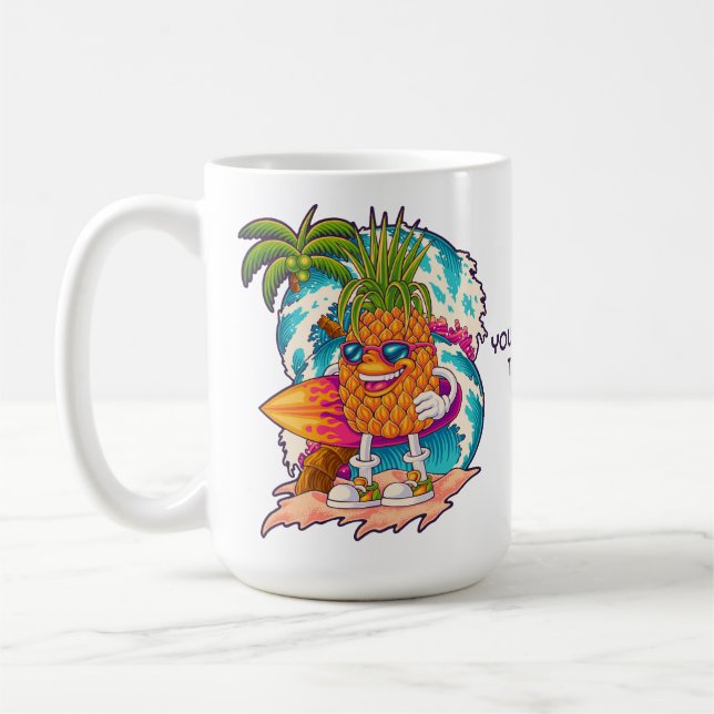 Mug Ananas de navigation de texte personnalisé (Gauche)