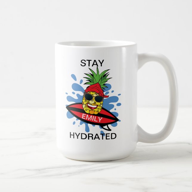 Mug Ananas de surf drôle (Droite)