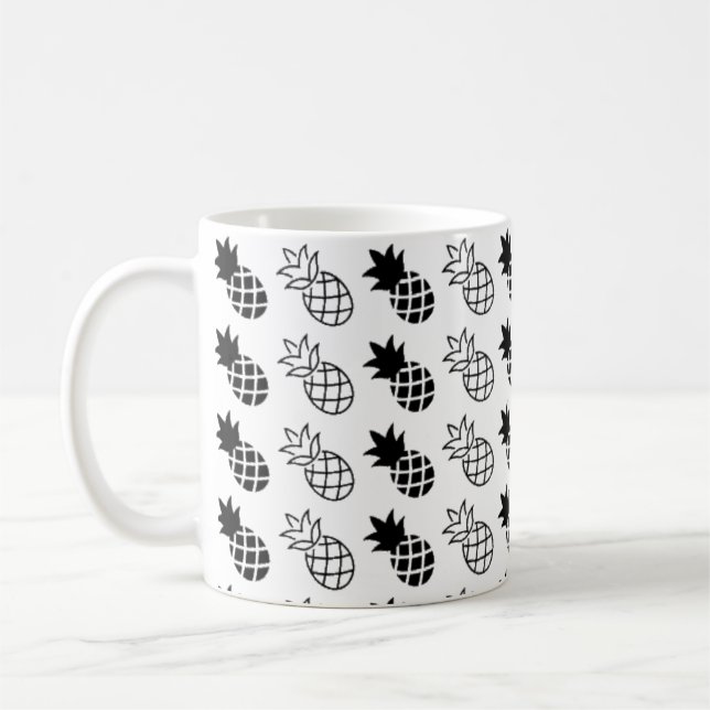 Mug ananas design noir et blanc (Gauche)