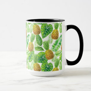 Mug Ananas et feuilles tropicaux
