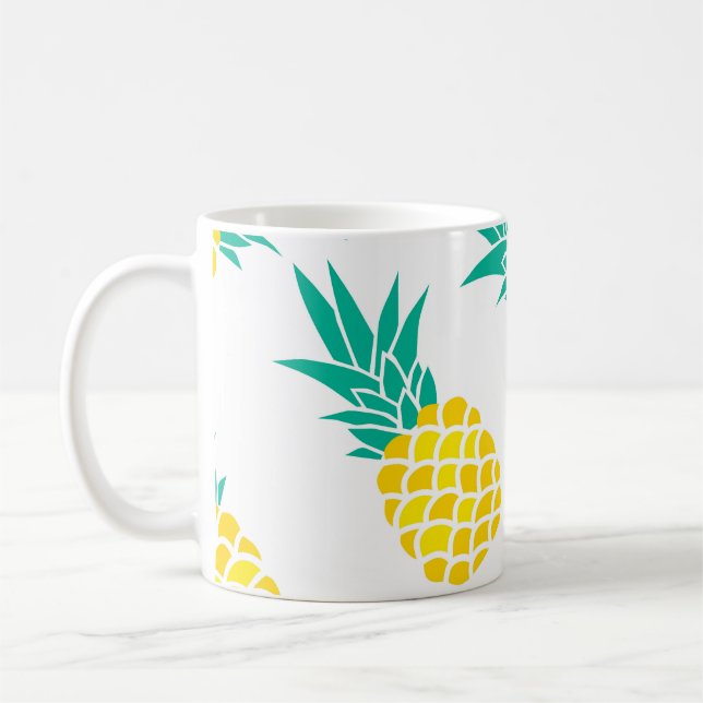 Mug Ananas Exotiques : Jaune Délice. (Gauche)