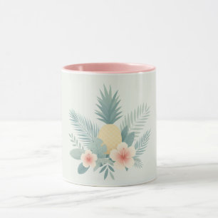 Mug Ananas floral & Hawaiian