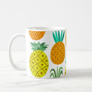 Mug Ananas Isolé : Motif Vintage sans joint.
