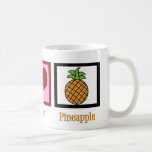 Mug Ananas mignon<br><div class="desc">J'adore manger de l'ananas. Peace Love Pineapple cadeau de tasse à café.</div>