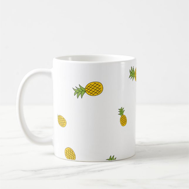 Mug Ananas mignon motif sans couture arrière - plan. V (Gauche)