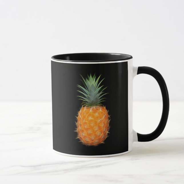 Mug Ananas Néon Fruit Lumineux Art  (Droite)