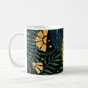 Mug Ananas, palmiers feuilles : motif tropical.