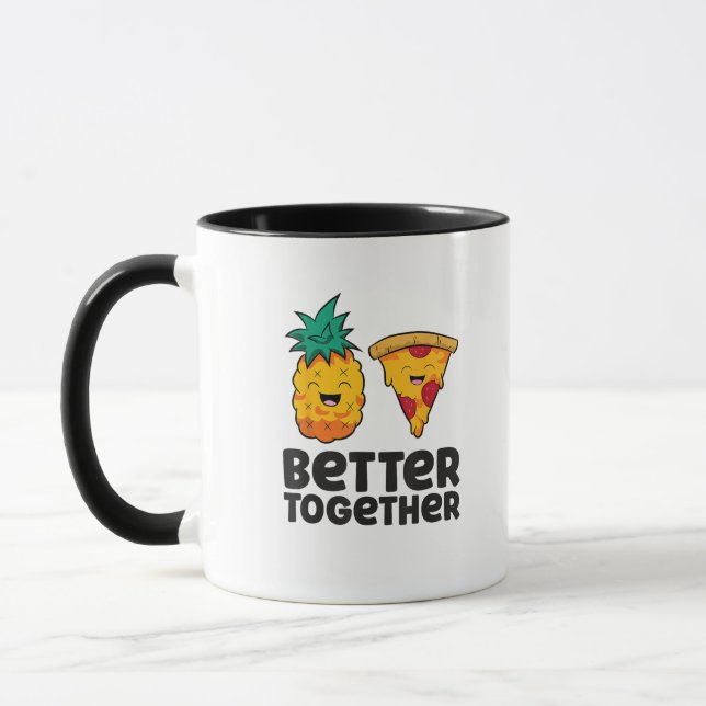 Mug Ananas Pizza Meilleur Ensemble Graphisme Moderne (Gauche)