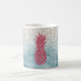 Mug Ananas rose brillant blanc