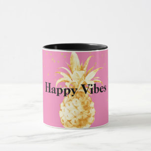 Mug Ananas rose jaune or