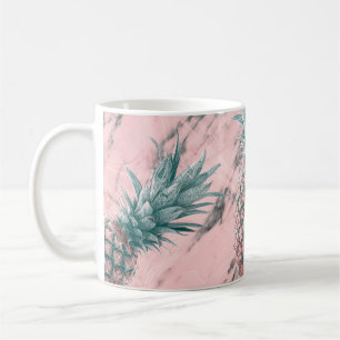 Mug Ananas rose marbre spirale Parti moderne chic