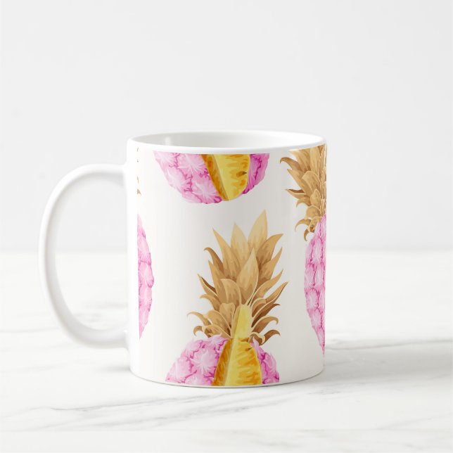 Mug Ananas Rose: Vintage Haute Détail (Gauche)