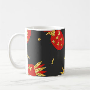 Mug Ananas rouge, parties scintillant, arrière - plan 