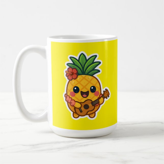 Mug Ananas souriant Kawaii - Tropical (Gauche)