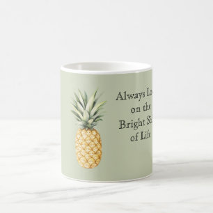 Mug Ananas vert Regarde toujours le bon côté de la vie