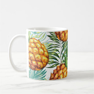 Mug Ananas vintage : Motif Floral sans joint.