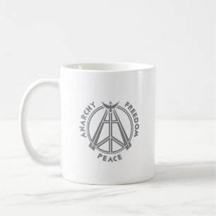 Mug Anarchie, liberté et paix : Symbole d'anarchie mod