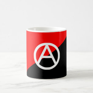 Mug Anarchie noire et blanche rouge de drapeau
