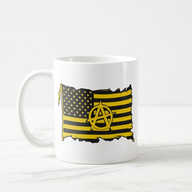 Mug Anarcho-Capitalist Flag USA  Black & Gold flag (Gauche)