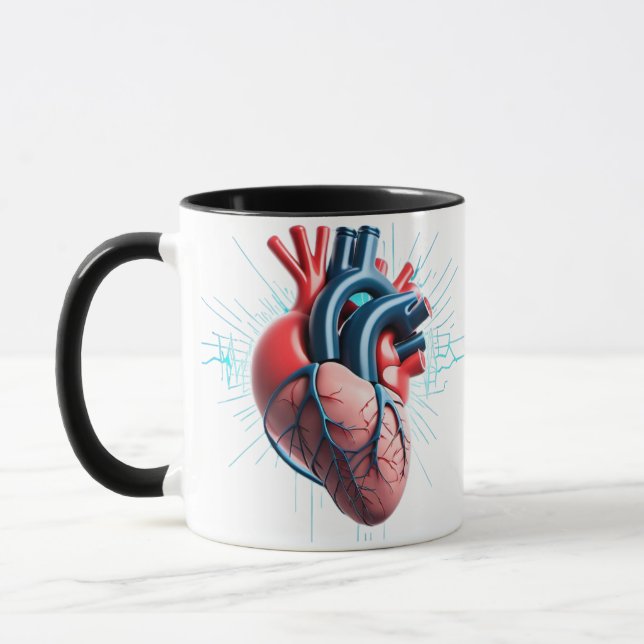 Mug Anatomical Heart – Artistic Medical Illustration  (Gauche)