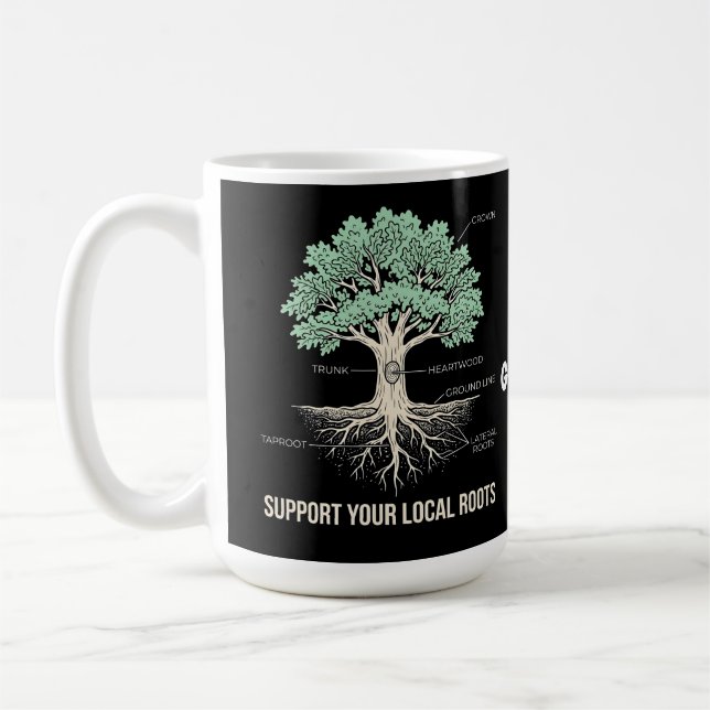 Mug Anatomie d'arbre botanique Soutenez vos racines lo (Gauche)