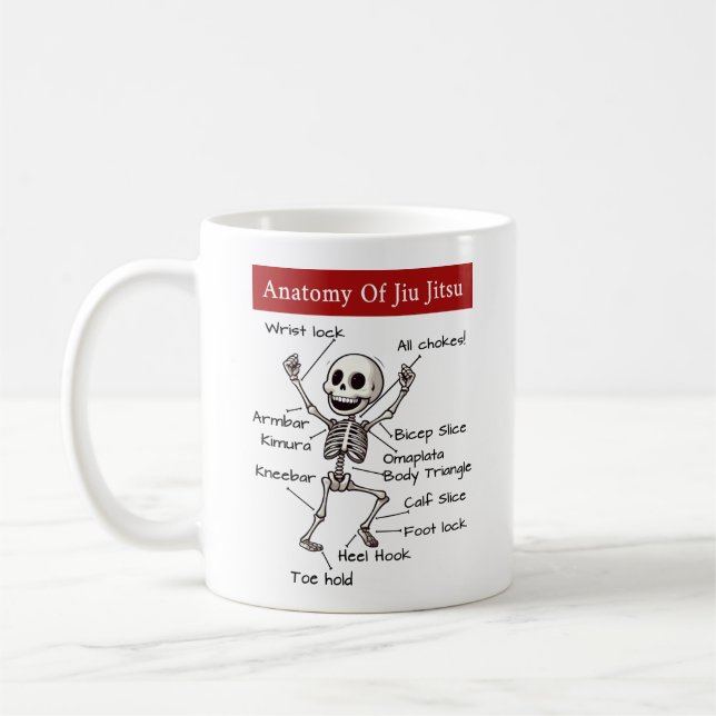 Mug Anatomie De Jiu Jitsu Présentations Drôle (Gauche)