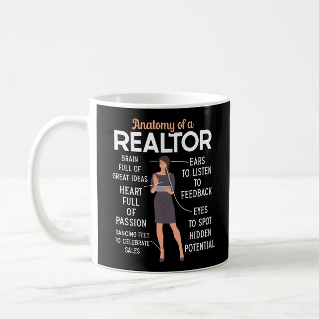 Mug Anatomie De L'Agent Immobilier Réaltor D'Un Réalto (Gauche)