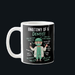Mug Anatomie Dentaire Dentiste D'Un Dentiste Un Esprit<br><div class="desc">Le design dentiste et dentaire. Ce dessin de dentiste lit l'anatomie d'un dentiste un esprit qui évalue toujours le coeur chaud en repoussant les taches mystères sur l'uniforme et est une excellente idée de cadeau dentiste dentaire drôle. Idéal si vous aimez travailler, nettoyer, sauver et réparer les dents avec une...</div>