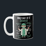 Mug Anatomie Dentaire Dentiste D'Un Dentiste Un Esprit<br><div class="desc">Le design dentiste et dentaire. Ce dessin de dentiste lit l'anatomie d'un dentiste un esprit qui évalue toujours le coeur chaud en repoussant les taches mystères sur l'uniforme et est une excellente idée de cadeau dentiste dentaire drôle. Idéal si vous aimez travailler, nettoyer, sauver et réparer les dents avec une...</div>