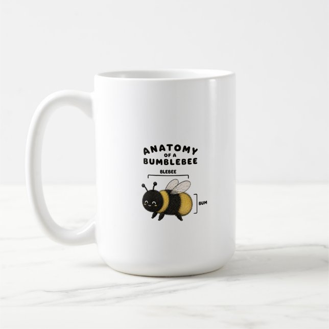 Mug Anatomie drôle d'un bumblebee Blebee Bum Mignon  (Gauche)