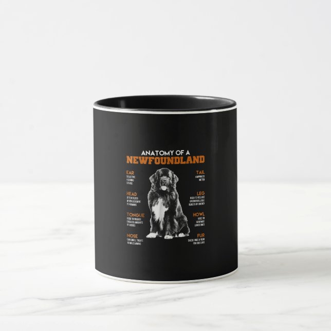 Mug Anatomie Drôle D'Un Chien De Terre-Neuve (Centre)