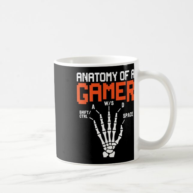 Mug Anatomie Drôle D'une Main De Squelette De Joueur D (Droite)