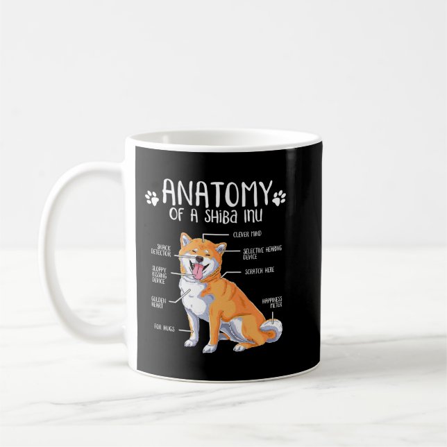 Mug Anatomie drôle Shiba Inu Amoureux des chiens 462 (Gauche)