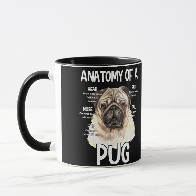 Mug Anatomie D'Un Carlin Pour Amoureux de les chiens (Gauche)