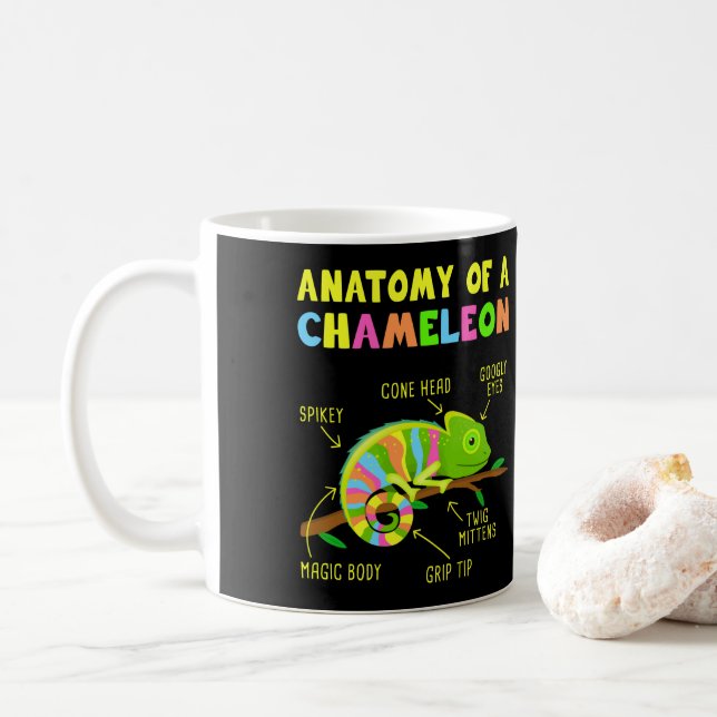 Mug Anatomie d'un chameleon Lizard Reptiles (Avec donut)